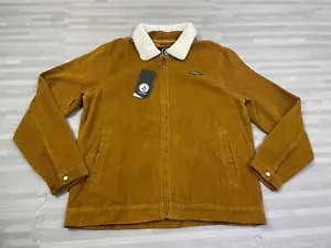 Volcom Halecrest Jacket Corduroy Sherpa Collar Mens M Medium Full-Zip Brown $90 - Picture 1 of 8