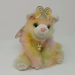 Vintage Aurora Angelique Katzenfee Plüschtier 2000 Sharon Lea Larson Krone Flügel - Bild 1 von 10