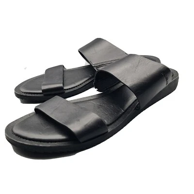 Michael Kors Sandalias Planas Tiras Cuero Negro Mujer Talla 7.5 M Foto 1 de 4