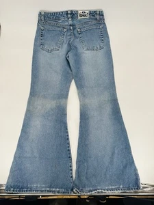 Vintage 80s Blue Asphalt Women’s Denim Big Bell Bottom Jeans Size 30x31 - 9 - Picture 1 of 7