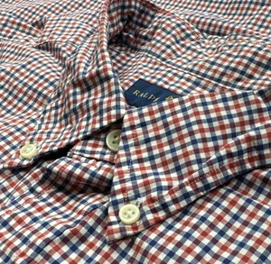 Polo Ralph Lauren Hemd Herren 2XL Tall blau rot kariert Button Down Oxford Baumwolle - Bild 1 von 9