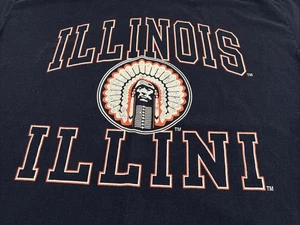T-shirt vintage Illinois Fighting Illini punto singolo 2XL made in USA campione - Foto 1 di 8