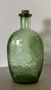 Vintage Green Glass Decanter Bottle Embossed GENERAL WASHINGTON & BALD EAGLE 9” - Picture 1 of 17