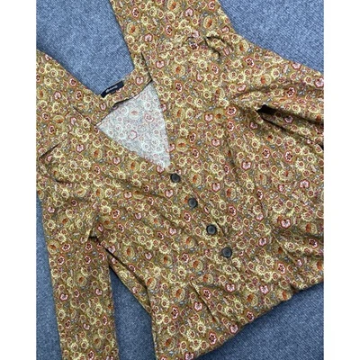 Mono Madewell Para Mujer 2 Pana Manga Abullonada Mumbai Floral Botón Delantero Foto 1 de 4