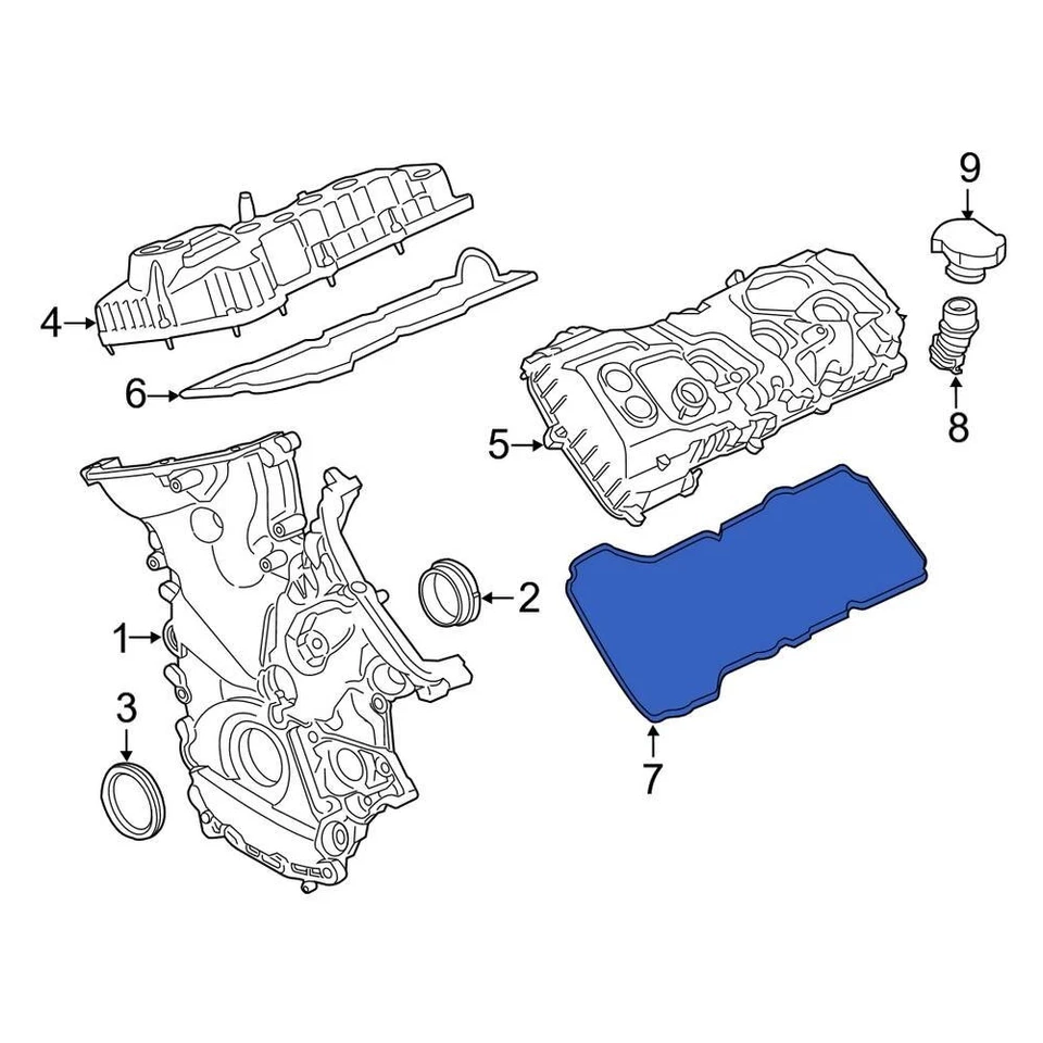 For Lincoln Navigator 2015-2017 Lincoln BL3Z6584A Left Engine Valve Cover Gasket Foto 1 de 1