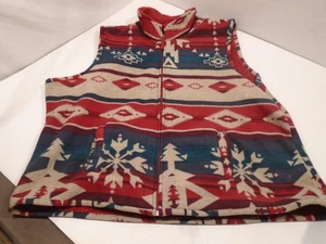 Jane Ashley Größe 3X ärmellose Damenweste Azteken South Western Fleece - Bild 1 von 4