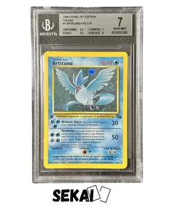 POKEMON BGS 7 ARTICUNO FOSSIL ERSTE EDITION ITALIENISCH 2/62 HOLO - NEAR MINT 1ST - Bild 1 von 3