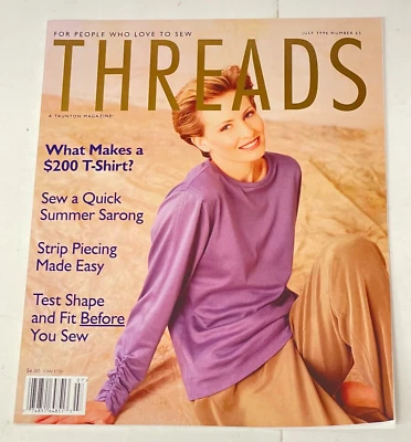 Threads Sewing back issue Magazines July 1996 #65 Machine-Sew TAUNTON'S - Image 1 of 4