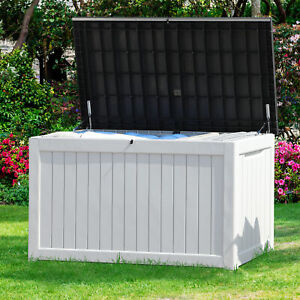 230 Gal Patio Deck Box Storage Outdoor All Weather Resin Waterproof Organizer.