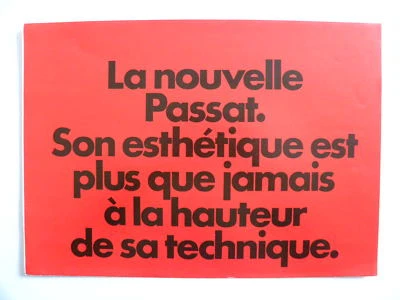 Brochure Volkswagen la nouvelle PASSAT de 08 / 1977 - Photo 1/3