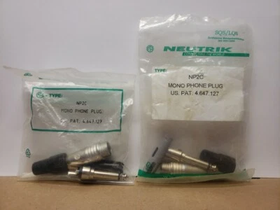 2 Packs Neutrik NP2C/B 2 pole 1/4" Mono Professional Phone Plug - Image 1 of 4