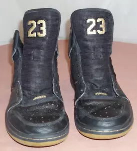 Shoes Nike Air Jordan 1 Flight 4 Black & Gold 838818-070 Size Youth 9 High Top - Picture 1 of 16