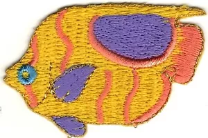 Aufnäher gelb tropisch Meeresengel Fisch bestickt - Bild 1 von 1
