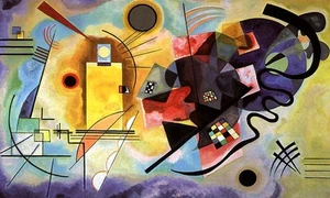 Wassily Kandinsky Abstract Oil Painting repro Gelb Rot Blau - Picture 1 of 1