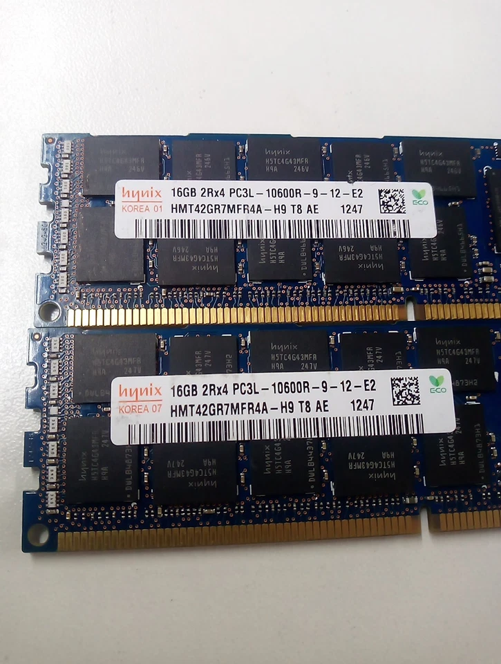  x2 16GB 2Rx4 PC3L-10600R HMT42GR7MFR4A-H9 - 32GB HYNIX Server Ram - Image 1 of 1