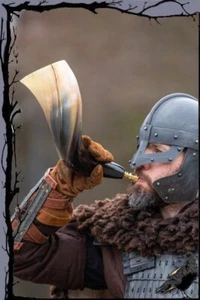 Mittelalter Larp - Ruf oder Signalhorn der Tapferkeit mit Messing Mundstück Epi - Bild 1 von 1