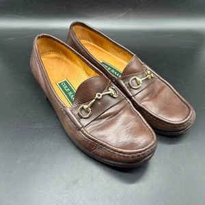 COLE HAAN Mens 9 M Brown Leather Horse Bit Almond Toe Slip-On Loafer C00397 - Picture 1 of 10