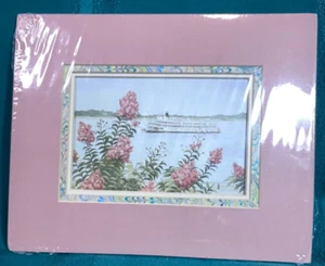 Nuevo barco fluvial estampado en el río Mississippi con flores enmarañadas 5”x7” enmarañadas 8”x10” - Imagen 1 de 17