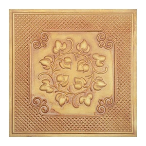 Aged Ceiling Tile Decorative 3D Panels 24"x24" PVC PL66 Vintage brown gold 10pcs - Picture 1 of 24