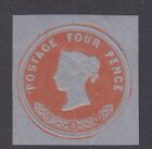 QV GB 4d Orange Embossed postal stationery - Mounted Mint - Victorian