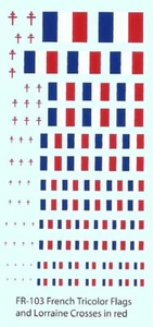 FR-103 - WWII French Flags - 1/76-1/285 Decals - Picture 1 of 1
