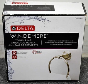 New Delta Windemere Towel Ring - Brushed Nickel Finish - Picture 1 of 2