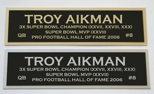 Troy Aikman nameplate for signed jersey football helmet or photo - Picture 1 of 2