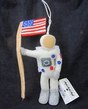 Hand crafted Felt Neil Armstrong Astronaut Ornament 8" Wool Silk Road Bazaar