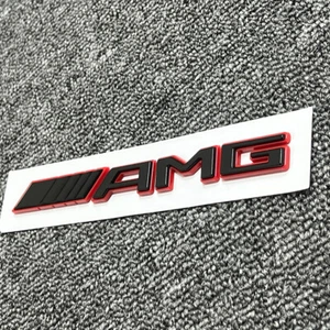 New AMG Emblem Trunk 3D Black Red Rear Badge for Mercedes A B C E S SL GL - Picture 1 of 4