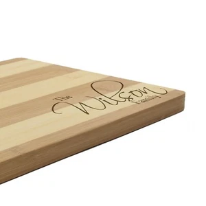 Personalized Laser Engraved Family Simple Name Bamboo Wooden Cutting Board Gift - Picture 1 of 22