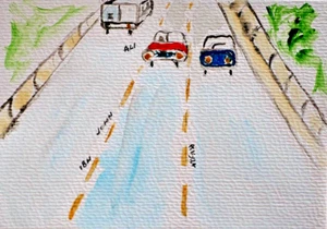 Watercolour/Colour Pens Drawing Titled Anonymous 105 x 148mm B Ulikowska 2023 - Picture 1 of 9