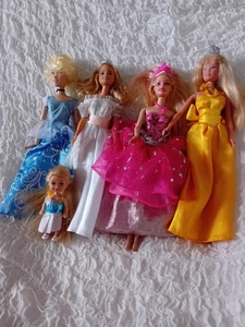 5 Princess Dolls Inc. Mattel Barbie + Chelsea + Disney Cinderella + Simba Doll . - Picture 1 of 24