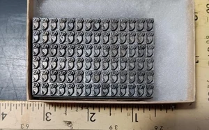 Stampa antica tipografia 48pt 2 colori bordo floreale tipo U29 - Foto 1 di 5