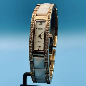 ARMITRON NOW Ceramic 75/5033RG Women’s Bracelet Wristwatch Swiss Parts Mvt Works - Picture 1 of 18