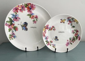 Mikasa Mariposa Jardín Floral Plato de Cena y Juego de Cuenco de Pasta Individual NUEVO - Imagen 1 de 8