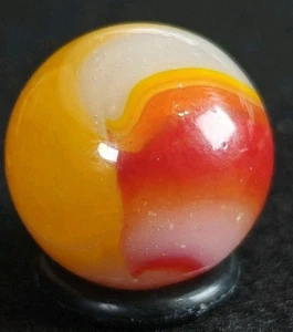 Vintage Marble - Peltier Rainbo .64" Ketchup Mustard - Picture 1 of 7