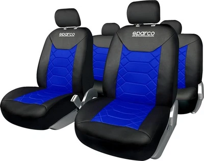 Set Completo SPC1016 Fundas Para Auto Universales Negro/Azul Panal SPARCO - Imagen 1 de 4