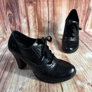 Stivaletti stringati Boc ZANDI taglia 8 neri in pelle velluto scarpe tacco a blocco - Foto 1 di 11