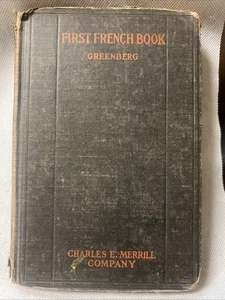 First French Book For Beginners ~1922 Antique HC School Textbook Jacob Greenberg - Bild 1 von 10