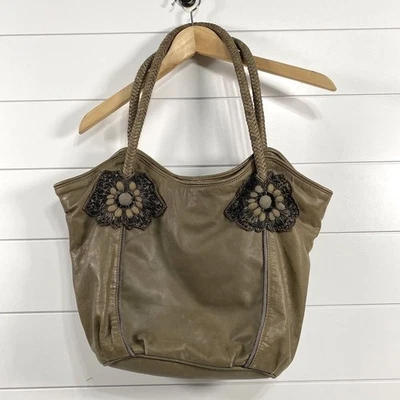 Bolso de Mano Anthropologie Jasper & Jeera Mujer Cuero Floral Trenzado con Cuentas Foto 1 de 4