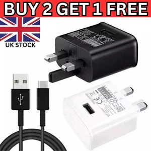 25W Super-Fast Charger Adapter USB Plug & Type C Cable for Samsung Galaxy Phones - Picture 1 of 12
