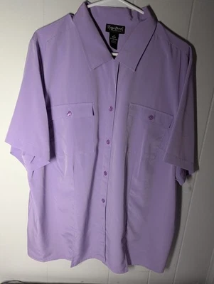 Maggie Barnes Ladies Lilac Blouse Size 1X 18/20 Short Sleeve Pockets - Image 1 of 3