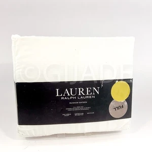 RALPH LAUREN Full Size 100% Cotton White Dunham Sateen Sheet Set - Picture 1 of 5