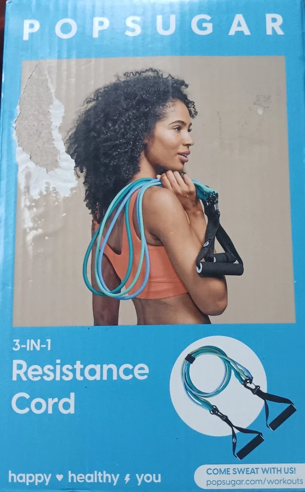Sistema de fitness POPSUGAR 3 en 1 cable de resistencia. ~ Nueva caja sellada ~ Foto 1 de 2