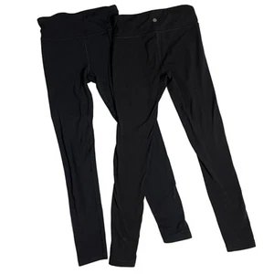 ATHLETA GIRL HIGH RISE POWERVITA CHIT CHAT TIGHT LEGGING 2-Pairs Black 12 LARGE - Picture 1 of 5