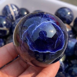 1PC Natural Sodalite ball Crystal sphere Quartz Crystal Ball Healing 5cm+ - Picture 1 of 18