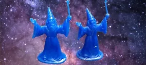 Dragonriders of the Styx Dark Blue 2x Wizard Figures DFC 1981 Star Wand D&D - Picture 1 of 2