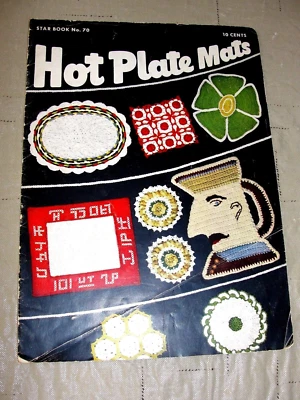Folleto de instrucciones de ganchillo vintage 1950 'Hot Plate Mats' - usado en excelente estado Foto 1 de 4