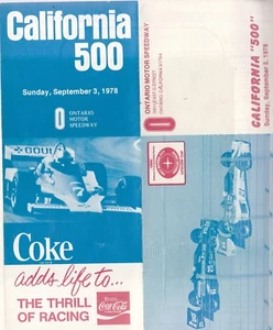 CALIFORNIA 500 AT ONTARIO SPEEDWAY 3 SETTEMBRE 1978 BROCHURE PUBBLICITARIA - Foto 1 di 3