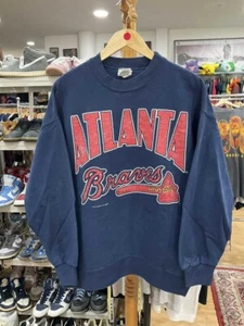 Sudadera de cuello redondo de los Atlanta Braves MLB de los 90, equipo de béisbol, remake de colección TE8775 - Imagen 1 de 2